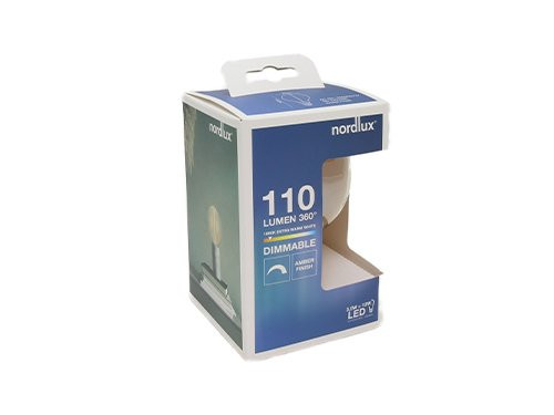 Foto van Nordlux LED Globe G95 E27 2-10W 1800K DASH amber dimbaar Nordlux LED Globe G95 E27 2-10W 1800K DASH amber dimbaar