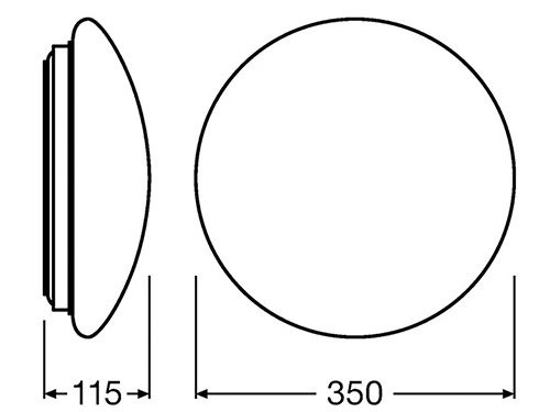 Foto van LED Plafonniere 350mm 18W 3000K IP44 + sensor LED Plafonniere 350mm 18W 3000K IP44 + sensor