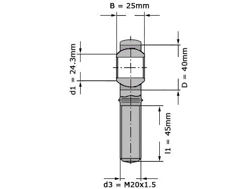 INA Stangkop GAKR20 PW (20x50x25mm)