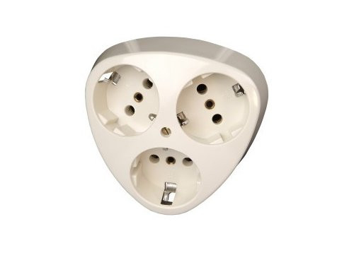 Foto van Stopcontact RA inbouw 3-voudig creme Stopcontact RA inbouw 3-voudig creme