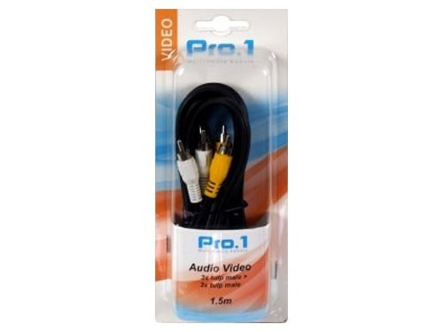 3x tulp male -> 3x tulp male 1,5m