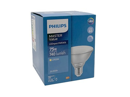Philips LED spot PAR30-S E27 9,5-75W 2700K 25gr dimbaar
