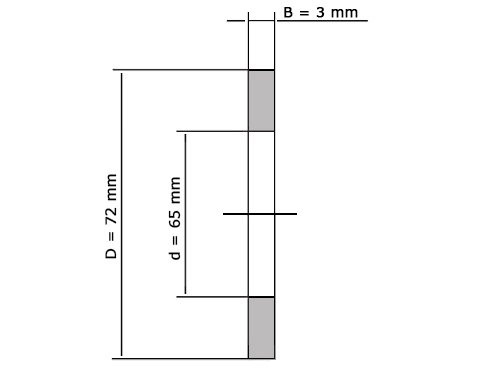 Passchijf DIN988 65x72x3mm