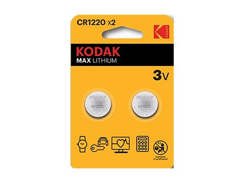 Kodak CR1220 lithium knoopcel batterij blister(2)