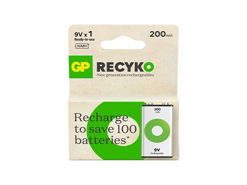 Foto van GP NiMH oplaadbare batterij E 9V 200mA blister(1) GP NiMH oplaadbare batterij E 9V 200mA blister(1)