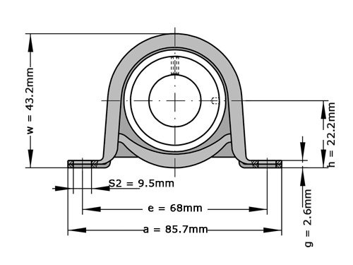 INA Lagerblok Staand PB12 (12mm)