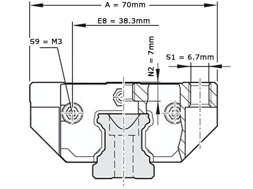 Bosch Rexroth Kogelwagen Aluminium KWD-025-FNS-C0-N-1 Met Kogelketting