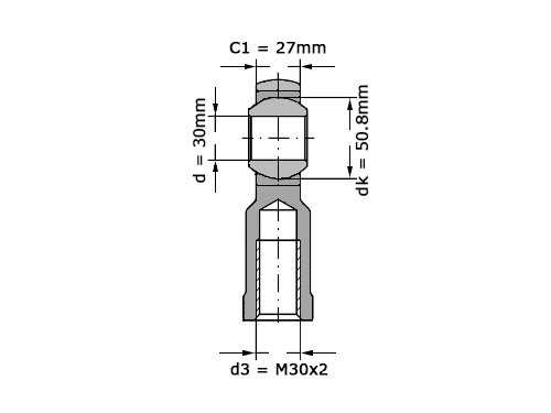 Foto van SKF Stangkop SILKAC30 M (30x71x37mm) SKF Stangkop SILKAC30 M (30x71x37mm)