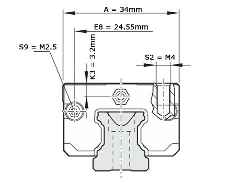 Bosch Rexroth Kogelwagen Aluminium KWD-015-SNS-C0-N-1 Met Kogelketting