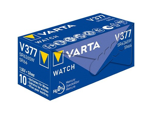 Foto van Varta 377 batterij SR66 doosje(10) Varta 377 batterij SR66 doosje(10)