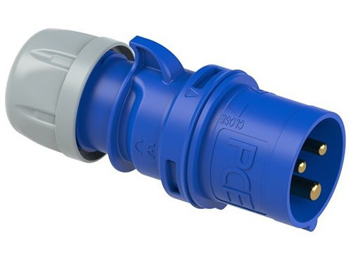 Foto van CEE 3P/32A/230V stekker blauw CEE 3P/32A/230V stekker blauw