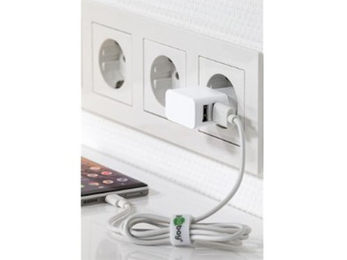 USB lader haaks dubbel 2,4A wit