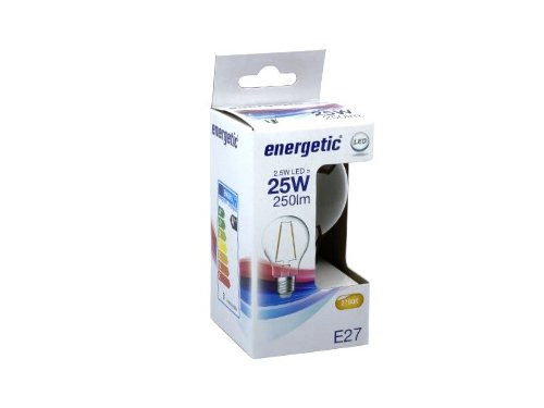 Energetic LED GLS E27 2,1-25W 2700K filament helder