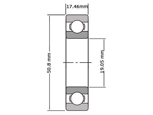NKE Kogellager Eenrijig MJ3/4 (19.05x50.8x17.46mm)