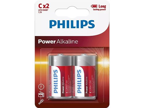 Foto van Philips Power Alkaline batterij C blister(2) Philips Power Alkaline batterij C blister(2)