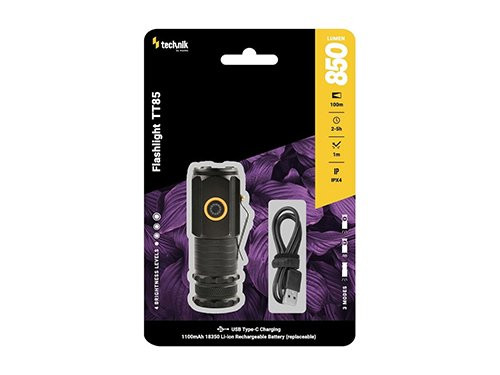 Foto van Technik LED zaklamp TT85 oplaadbaar 850 lumen Technik LED zaklamp TT85 oplaadbaar 850 lumen