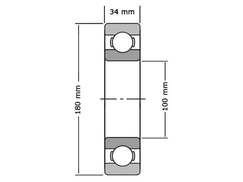 JTEKT - Koyo Kogellager 6220 2RS (100x180x34mm)