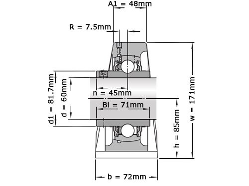 Foto van SKF Lagerblok Staand UCP312 (60mm) SKF Lagerblok Staand UCP312 (60mm)