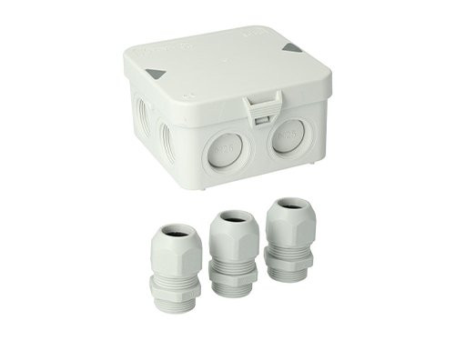 Kabeldoos Attema AK1 + 3 wartels M25 IP65 grijs