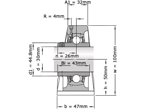 SKF Lagerblok Staand UCP306 (30mm)