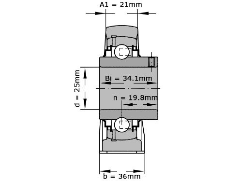 INA Lagerblok Staand RASEY25 N (25mm)