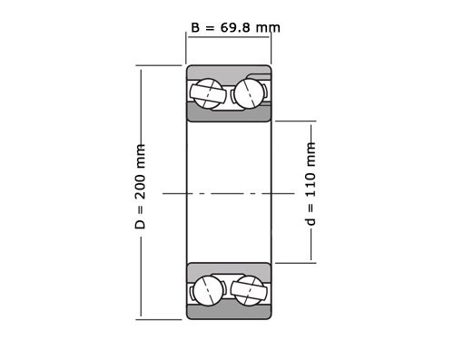 NKE Hoekcontactlager Tweerijig 3222 M C3  (110x200x69.8mm)