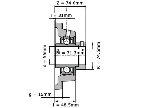 Foto van SNR Lagerblok Vierkant EXFE211 (55mm) SNR Lagerblok Vierkant EXFE211 (55mm)