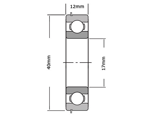 SKF Kogellager 6203 2Z NR (17x40x12mm)