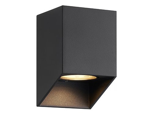 Wandlamp Nico vierkant 1x GU10 zwart IP54