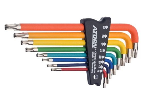 TX-sleutelset torx 8 delig met kogelkop