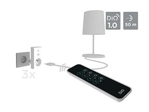 DiO Set draadloos schakelen 3x plugin ontvanger + AB