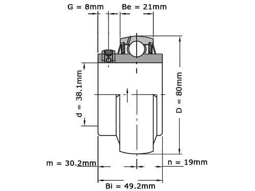 IBB Insert Lager UC208-24 (38.1mm)