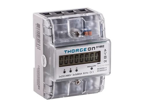 Foto van KWH meter 3-fase digitaal transparant 80A + puls KWH meter 3-fase digitaal transparant 80A + puls