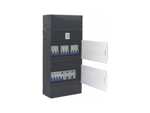 Foto van Groepenkast 3 fase met 9 eindgroepen Groepenkast 3 fase met 9 eindgroepen