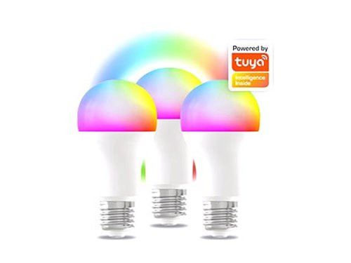 Foto van LED GLS mat RGB E27 9W 3-pack dimbaar SMART Wi-Fi TUYA LED GLS mat RGB E27 9W 3-pack dimbaar SMART Wi-Fi TUYA