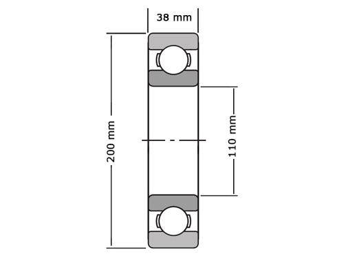NKE Kogellager 6222 M C4 SQ77 (110x200x38mm)