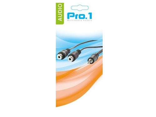 Audio 3,5 jack stereo ->2 tulp female 20cm