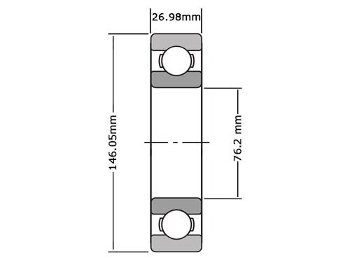 NKE Kogellager Eenrijig LJ3 (76.2x146.05x26.98mm)