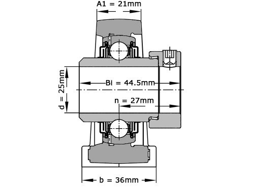 INA Lagerblok Staand LSHE25 N (25mm)
