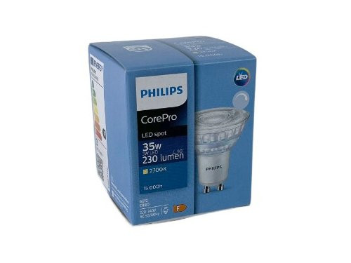 Foto van Philips LED spot GU10 3-35W 2700K dimbaar Philips LED spot GU10 3-35W 2700K dimbaar