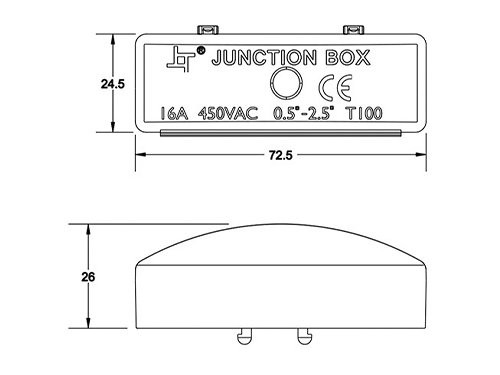Kabelkoppeling IP20 zwart met 2 polige connector