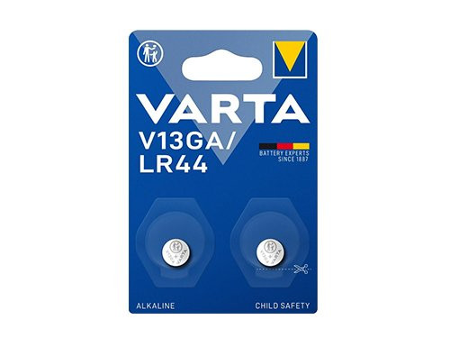 Foto van Varta V13GA knoopcel batterij A76 LR44 blister(2) Varta V13GA knoopcel batterij A76 LR44 blister(2)
