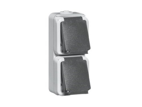 PEHA SWD opbouw stopcontact wcd RA dubbel verticaal