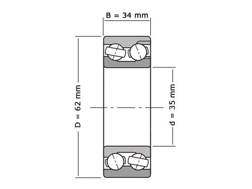 SKF Hoekcontactlager Tweerijig (Super Precisie) BTW35 C TN9 SP (35x62x34mm)