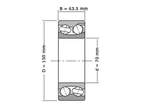 NKE Hoekcontactlager Tweerijig 3314 B TV C3 (70x150x63.5mm)