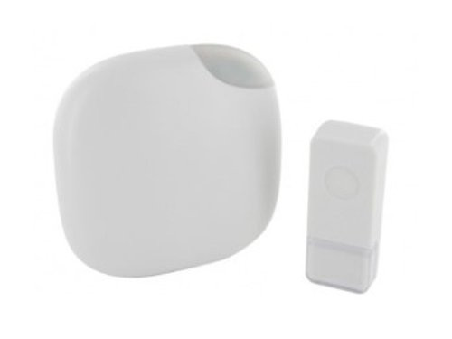 Draadloze deurbel set 100m design wit + flits
