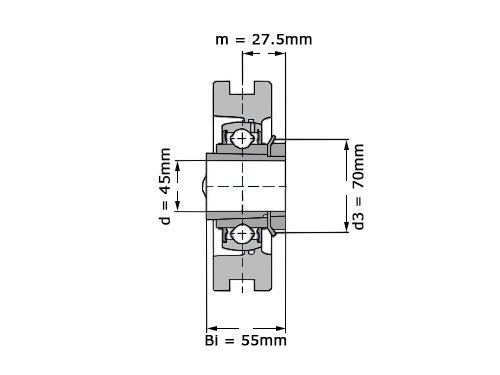 Foto van SNR Lagerblok Span UKT210 H (45mm) SNR Lagerblok Span UKT210 H (45mm)