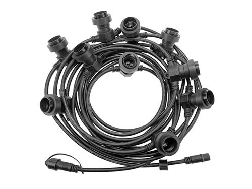 Prikkabelset 50m met 50 E27 fittingen - koppelbaar