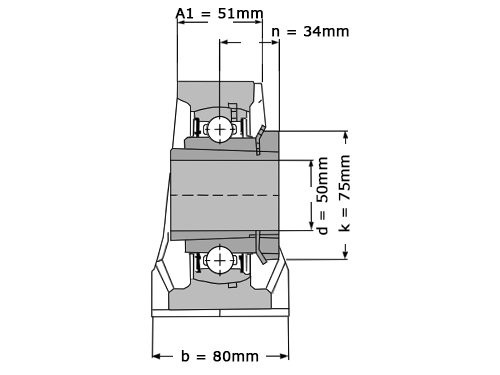 SNR Lagerblok Staand UKP311 H (50mm)
