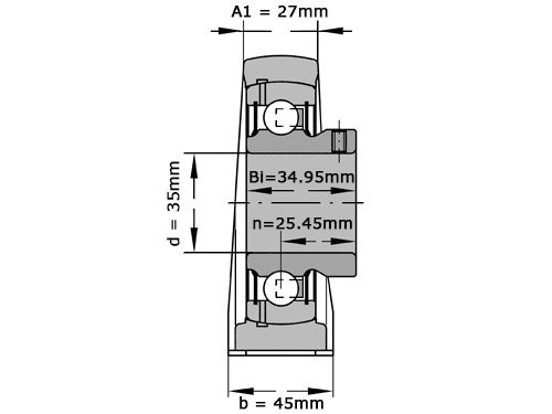 INA Lagerblok Staand PASEY35 XL N (35mm)